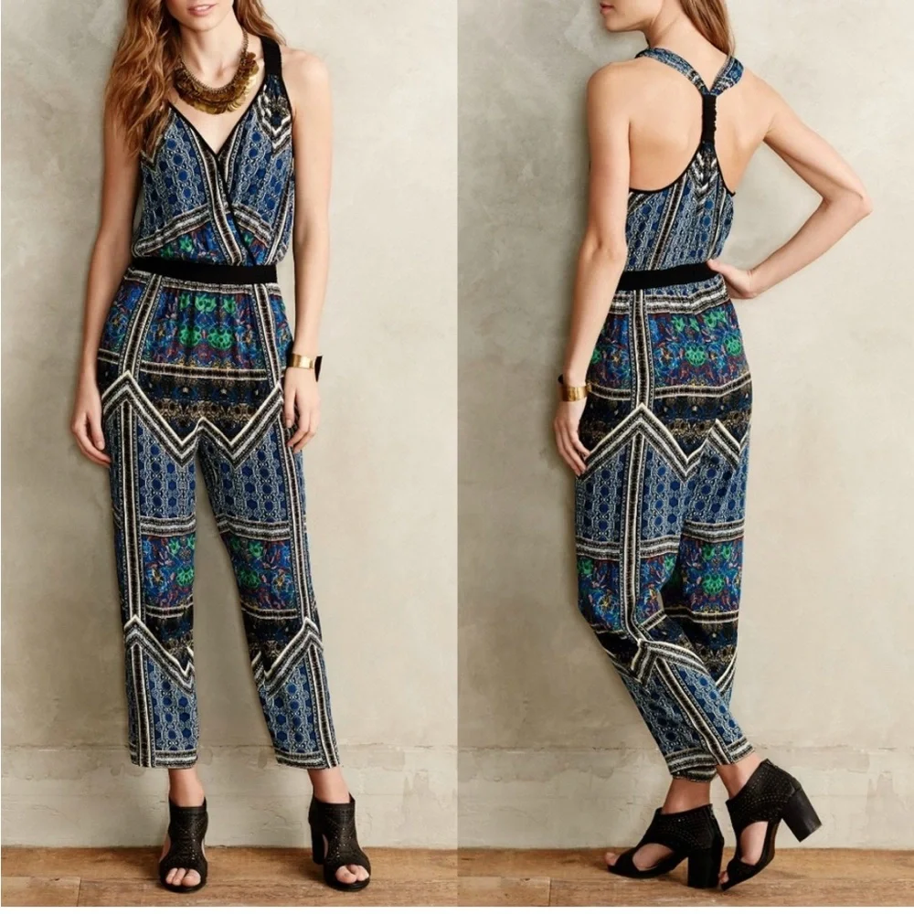 Anthropologie | Lilka Antora Cropped Jumpsuit size Large
